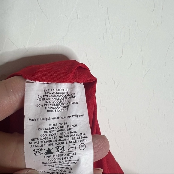 Tory Burch Megan Dress Madras Red - Picture 6 of 8